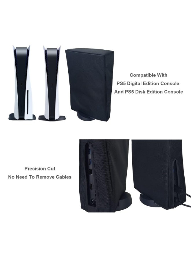 Peachjoy Dust Cover for PS5 Console, Oxford Fabric Anti-Scratch Waterproof Dust Guard with Back Cable Port for Playstation 5 Digital and Disk Version - Image 3